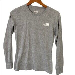 The North Face Long Sleeve Logo Tee Heather Gray Athletic Crew Neck Gorpcore